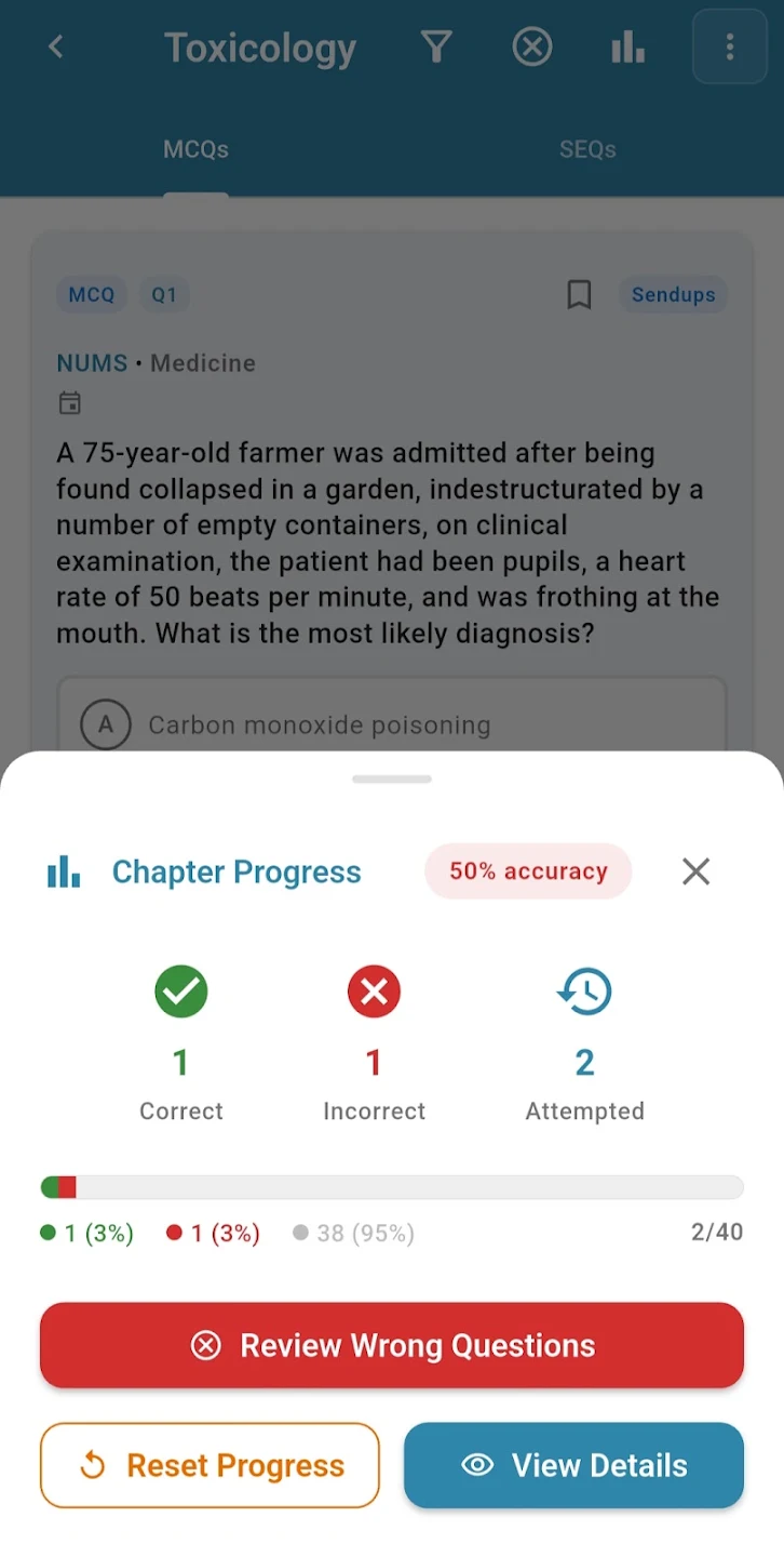 Medricks chapter progress screen